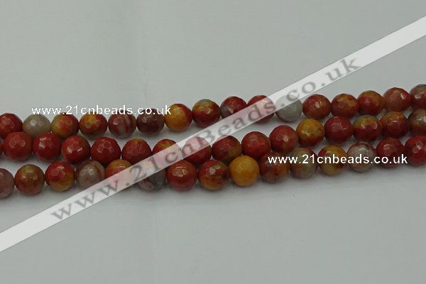 CCJ463 15.5 inches 10mm faceted round colorful jasper beads