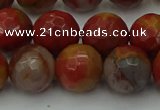 CCJ464 15.5 inches 12mm faceted round colorful jasper beads