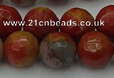 CCJ465 15.5 inches 14mm faceted round colorful jasper beads