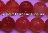 CCL54 15 inches 10mm faceted round carnelian gemstone beads