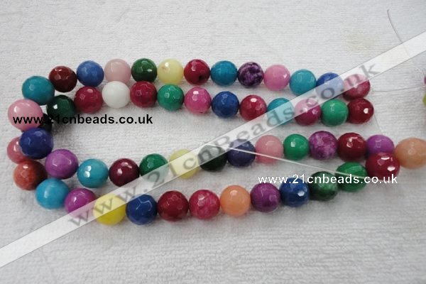 CCN1002 15.5 inches 6mm faceted round multi colored candy jade beads