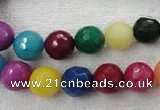 CCN1003 15.5 inches 8mm faceted round multi colored candy jade beads