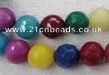 CCN1005 15.5 inches 12mm faceted round multi colored candy jade beads