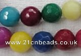 CCN1008 15.5 inches 18mm faceted round multi colored candy jade beads