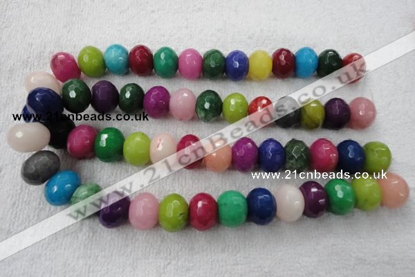 CCN1011 15.5 inches 8*12mm faceted rondelle multi colored candy jade beads
