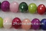 CCN1014 15.5 inches 12*16mm faceted rondelle multi colored candy jade beads