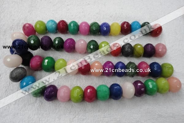 CCN1014 15.5 inches 12*16mm faceted rondelle multi colored candy jade beads