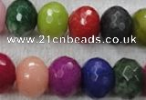 CCN1015 15.5 inches 13*18mm faceted rondelle multi colored candy jade beads