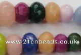 CCN1018 4*6mm - 13*18mm faceted rondelle multi colored candy jade beads