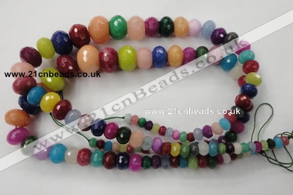 CCN1018 4*6mm - 13*18mm faceted rondelle multi colored candy jade beads