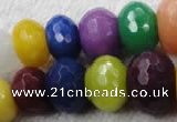 CCN1019 4*6mm - 13*18mm faceted rondelle multi colored candy jade beads