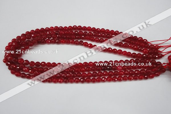 CCN1242 15.5 inches 6mm faceted round candy jade beads wholesale