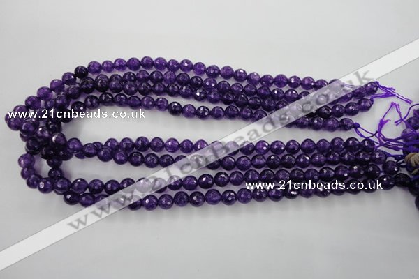 CCN1253 15.5 inches 8mm faceted round candy jade beads wholesale