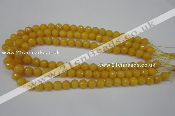 CCN1274 15.5 inches 10mm faceted round candy jade beads wholesale