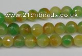 CCN1293 15.5 inches 8mm faceted round rainbow candy jade beads