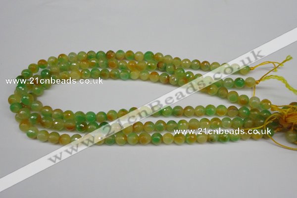 CCN1293 15.5 inches 8mm faceted round rainbow candy jade beads