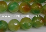 CCN1296 15.5 inches 14mm faceted round rainbow candy jade beads