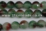 CCN1304 15.5 inches 10mm faceted round rainbow candy jade beads