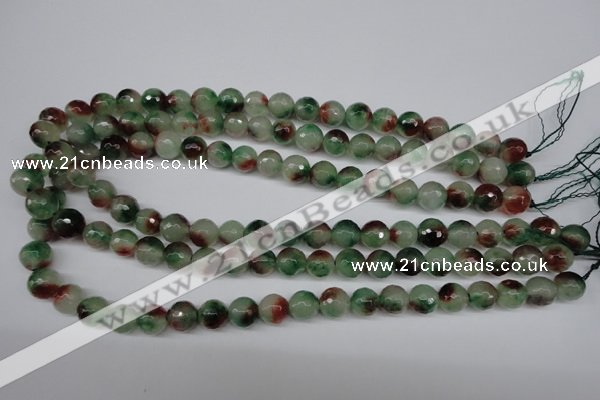 CCN1304 15.5 inches 10mm faceted round rainbow candy jade beads