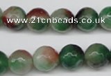 CCN1305 15.5 inches 12mm faceted round rainbow candy jade beads