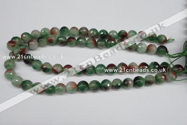 CCN1305 15.5 inches 12mm faceted round rainbow candy jade beads