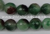 CCN1306 15.5 inches 14mm faceted round rainbow candy jade beads