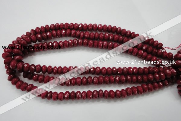 CCN1354 15.5 inches 6*10mm faceted rondelle candy jade beads