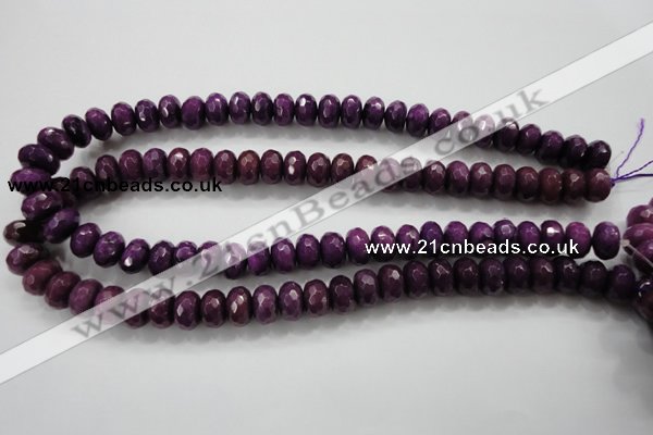 CCN1375 15.5 inches 8*12mm faceted rondelle candy jade beads