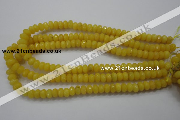 CCN1394 15.5 inches 6*10mm faceted rondelle candy jade beads