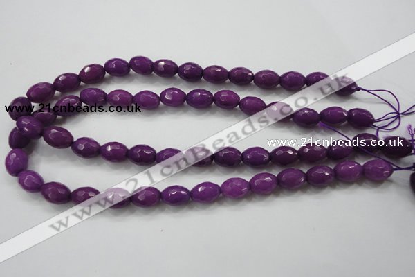 CCN1453 15.5 inches 10*14mm faceted rice candy jade beads wholesale