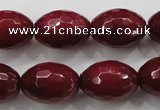 CCN1465 15.5 inches 13*18mm faceted rice candy jade beads wholesale