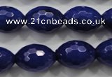 CCN1475 15.5 inches 13*18mm faceted rice candy jade beads wholesale