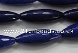 CCN1478 15.5 inches 10*30mm faceted rice candy jade beads wholesale