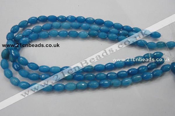 CCN1492 15.5 inches 8*12mm faceted rice candy jade beads wholesale