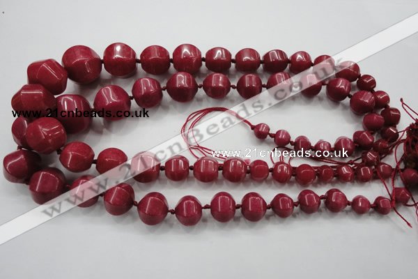 CCN1531 15.5 inches 8*8mm - 20*20mm pumpkin candy jade beads