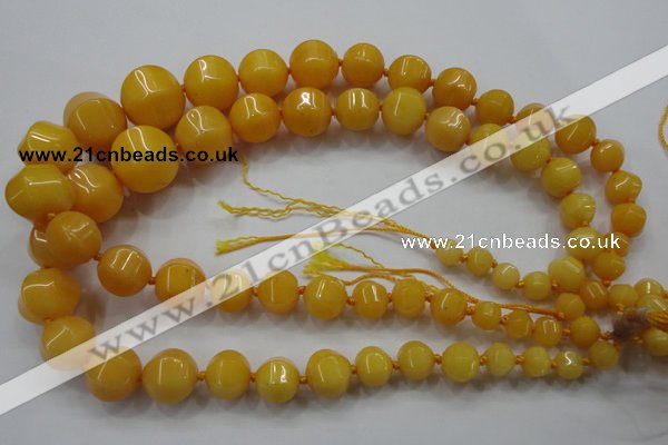 CCN1532 15.5 inches 8*8mm - 20*20mm pumpkin candy jade beads