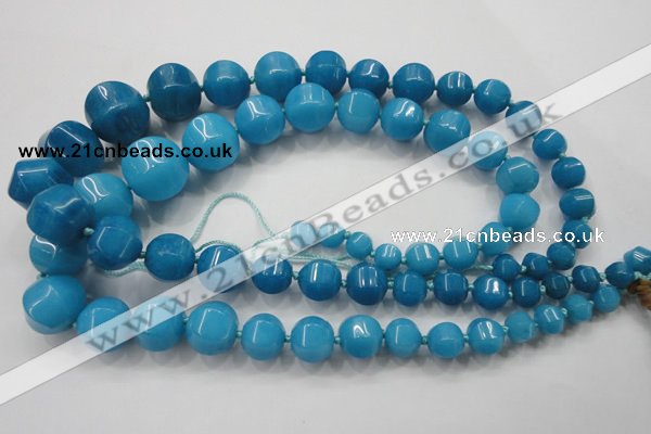 CCN1535 15.5 inches 8*8mm - 20*20mm pumpkin candy jade beads