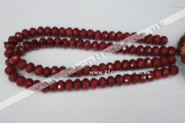 CCN154 15.5 inches 8*12mm faceted rondelle candy jade beads