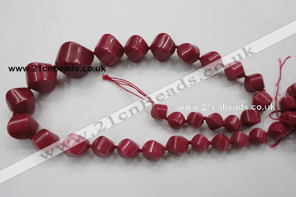 CCN1541 15.5 inches 10*14mm - 20*25mm twisted tetrahedron candy jade beads