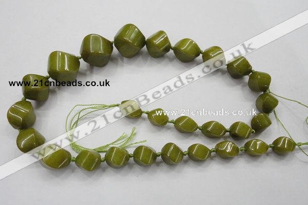 CCN1542 15.5 inches 10*14mm - 20*25mm twisted tetrahedron candy jade beads