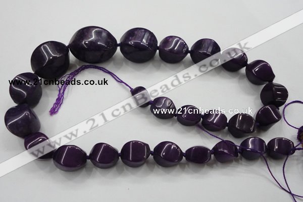 CCN1545 15.5 inches 10*14mm - 20*30mm twisted tetrahedron candy jade beads