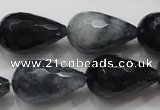 CCN1611 15.5 inches 15*25mm faceted teardrop candy jade beads