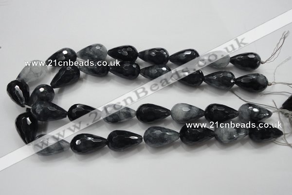 CCN1611 15.5 inches 15*25mm faceted teardrop candy jade beads