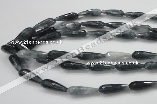 CCN1612 15 inches 10*30mm faceted teardrop candy jade beads