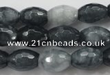 CCN1617 15.5 inches 10*14mm faceted rice candy jade beads