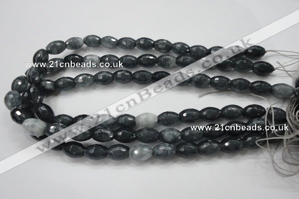 CCN1617 15.5 inches 10*14mm faceted rice candy jade beads