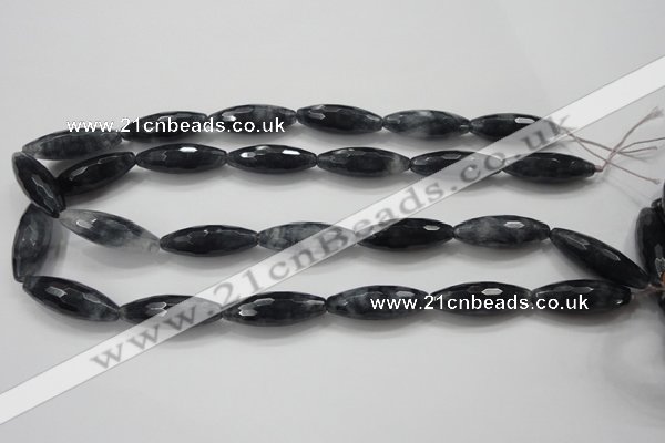 CCN1618 15.5 inches 10*30mm faceted rice candy jade beads