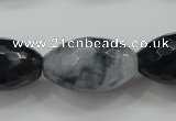 CCN1619 15.5 inches 15*25mm faceted rice candy jade beads