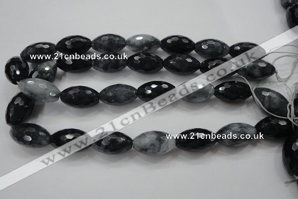 CCN1619 15.5 inches 15*25mm faceted rice candy jade beads