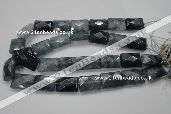 CCN1626 15.5 inches 18*25mm faceted rectangle candy jade beads
